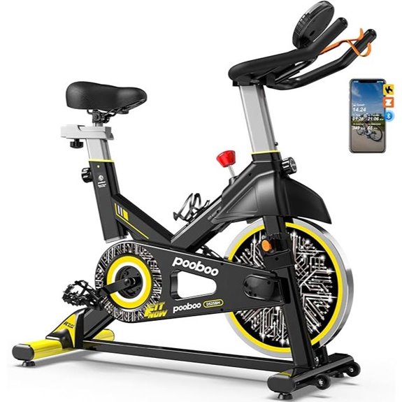 Pooboo Exercise Bike with Magnetic Resistance 350lbs Capacity