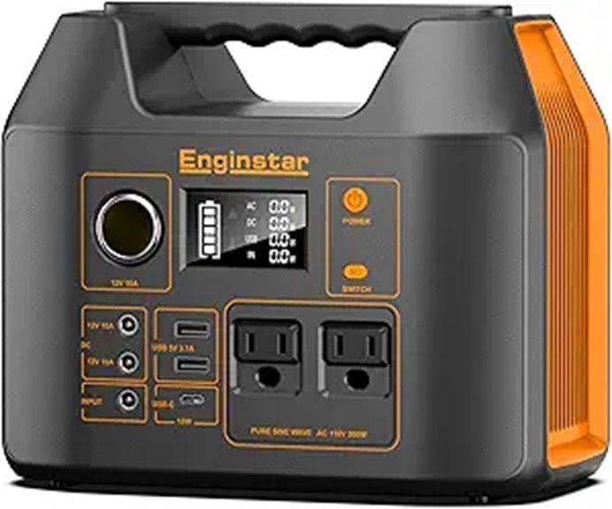 Enginstar Solar Generator 296Wh Portable Power Station