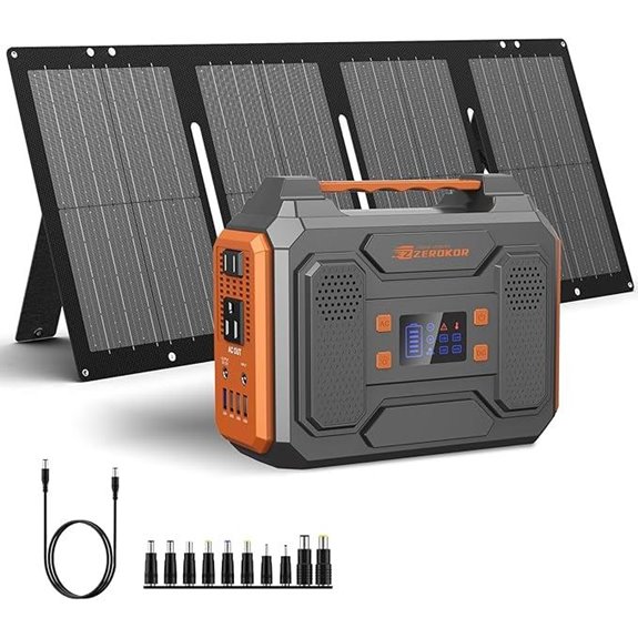 Portable Solar Generator 300W with Foldable Solar Panel