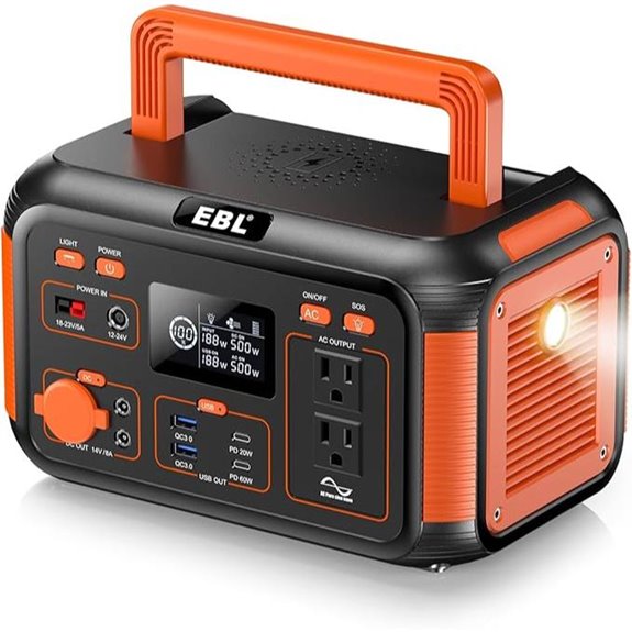 EBL 500W Portable Power Station with Solar Option
