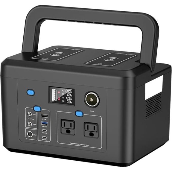 Powkey 600W Portable Power Station with Solar Option