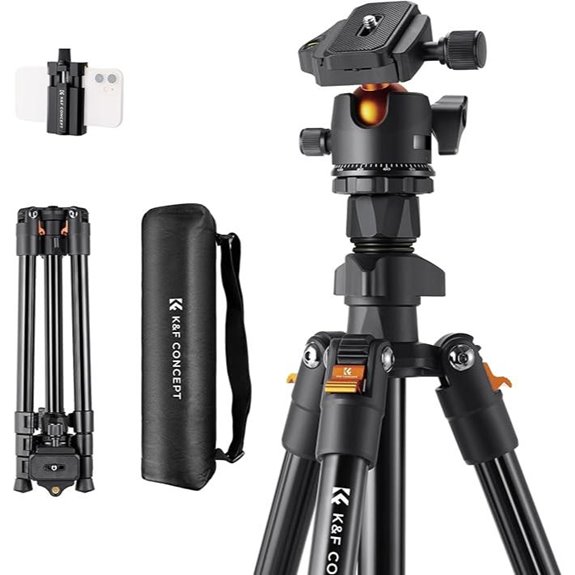 K&F CONCEPT 64-Inch Travel DSLR Tripod with Ball Head