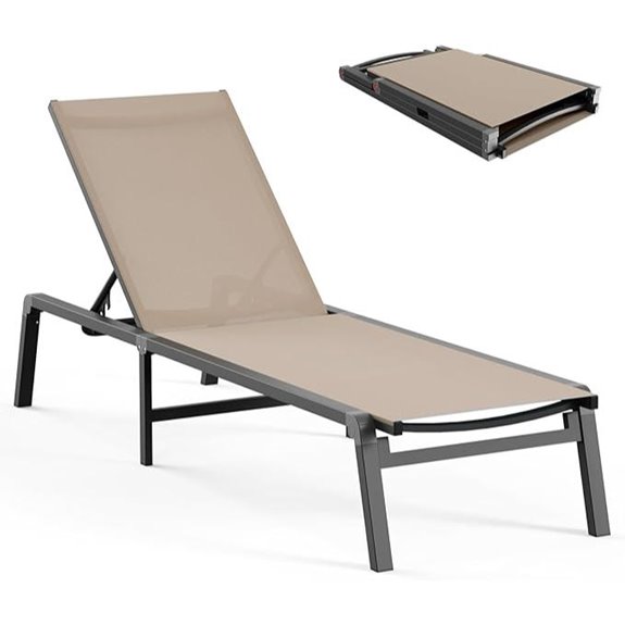 Aluminum Foldable Chaise Lounge Chair for Outdoors