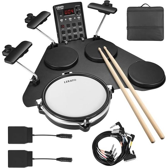 LEKATO Portable Electronic Drum Set for Beginners