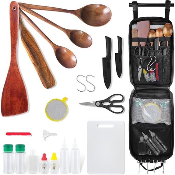Camping Cookware Set with Utensils and Organizer