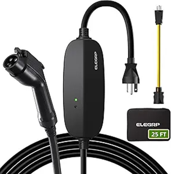 ELEGRP Portable Level 1/2 EV Charger with Adapters
