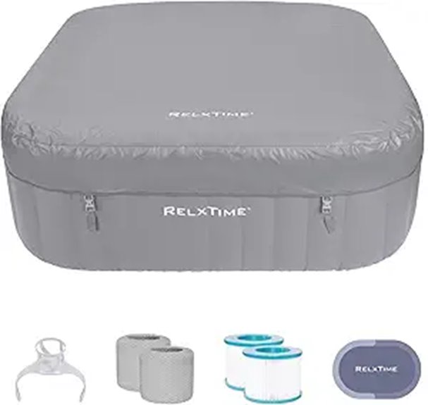 Portable Inflatable Hot Tub for 4 to 6 People