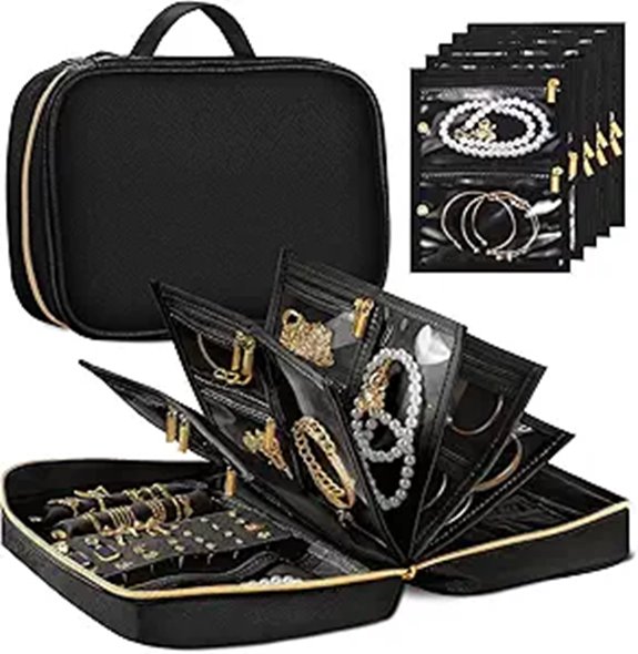 Travel Jewelry Organizer with Adjustable Pages