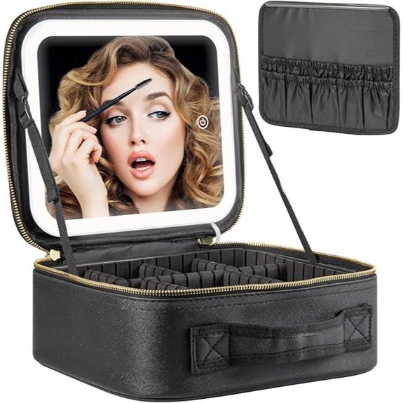 Makeup Travel Case with Mirror and LED Light
