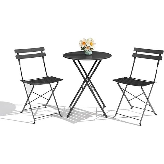 GarveeLife 3-Piece Folding Bistro Set for Outdoors