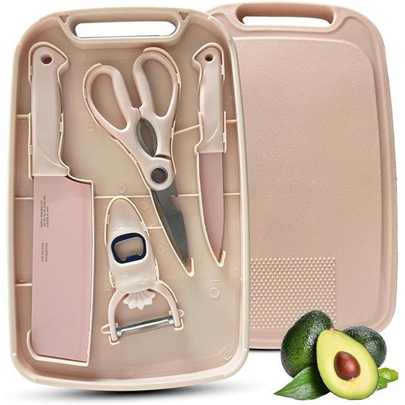Travel Cutting Board and Knife Set (Pink)