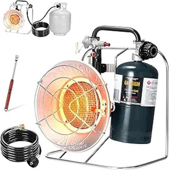 Portable Propane Heater/Cooker with 8.8 FT Hose