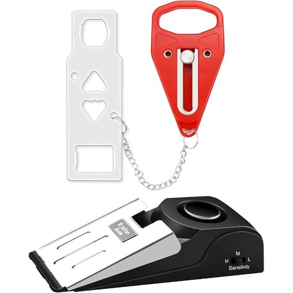 Portable Door Lock & Alarm Set for Safety