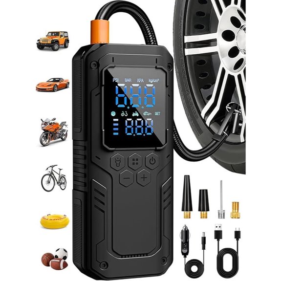 portable tire inflator with autostop
