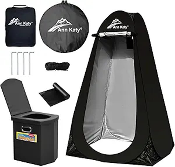 Portable Toilet with Pop Up Privacy Tent Kit