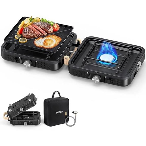 OGERY 2-Burner Portable Camping Stove with Griddle