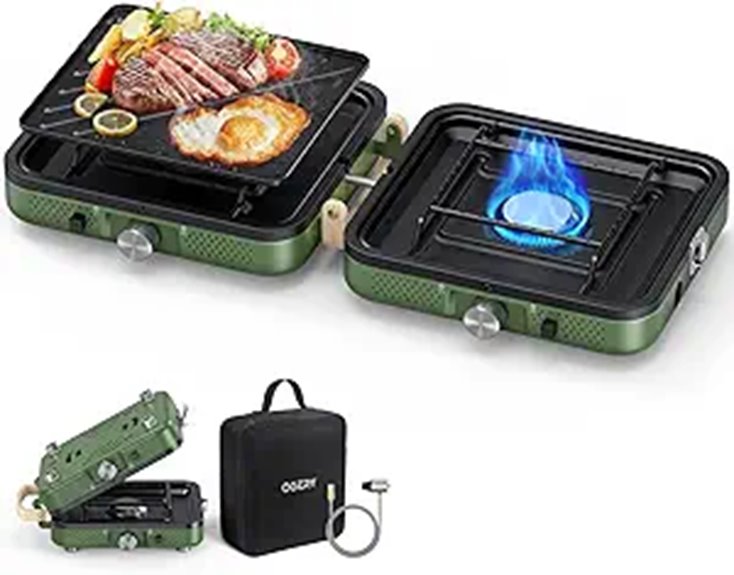 OGERY 2-Burner Foldable Camping Stove with Griddle