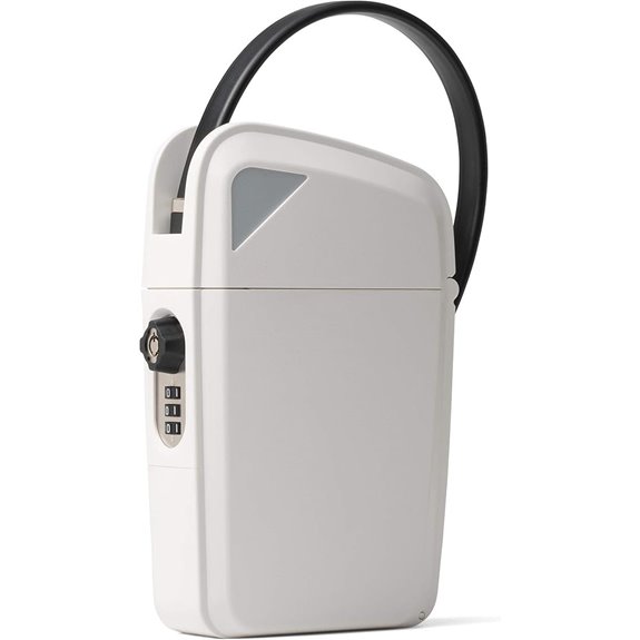 SAFEGO Portable Lock Box with Key & Combo (White)