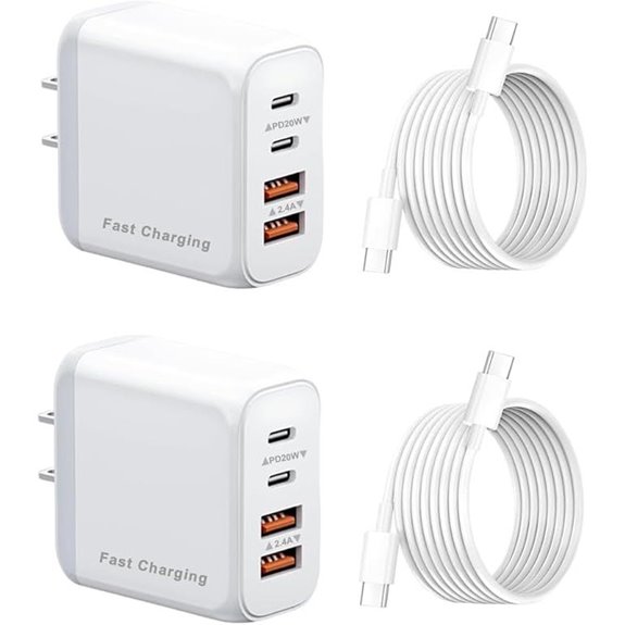 40W USB-C Wall Charger with 4FT Cable and 4 Ports