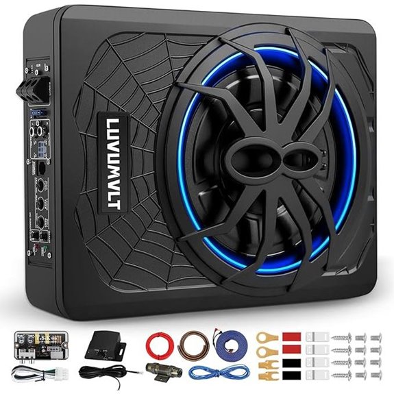 1200W Under Seat Car Subwoofer with Amp and LED