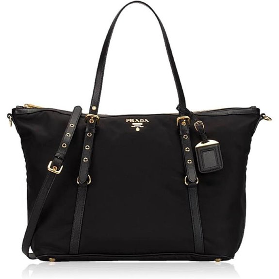 Prada Nylon & Leather Black Tote Bag