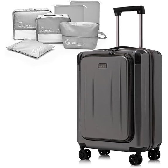 Premium 20-Inch Aluminum Carry-On Luggage Set