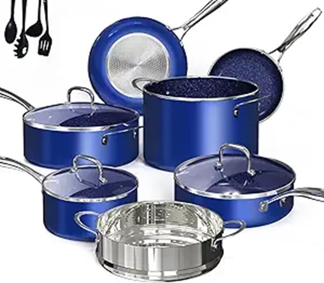 Deluxe 14-Piece Ceramic Non-Stick Cookware Set