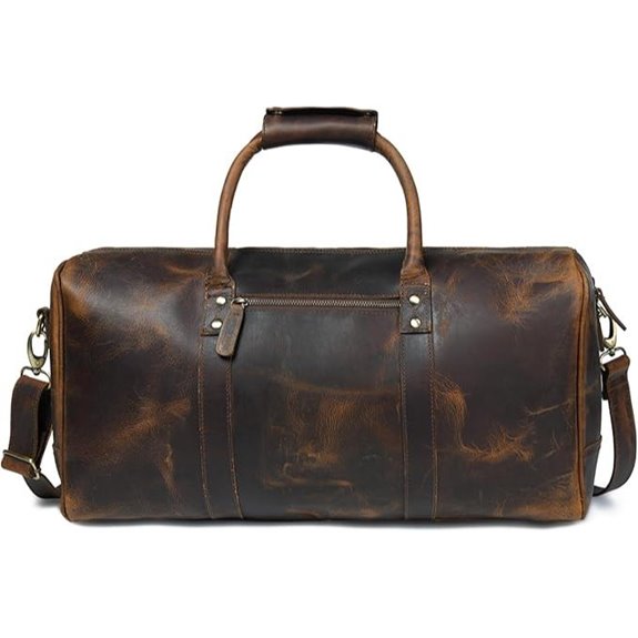 ELIZO Leather Duffle Bag for Men and Women