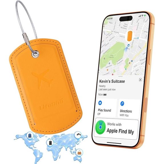Premium Leather Luggage Tag with Tracker (iOS)