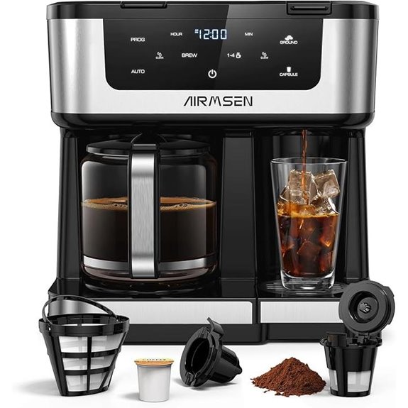 AIRMSEN 12-Cup Programmable Coffee Maker with Touchscreen