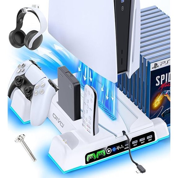 PS5 Stand & Cooling Station with Charger and Fan