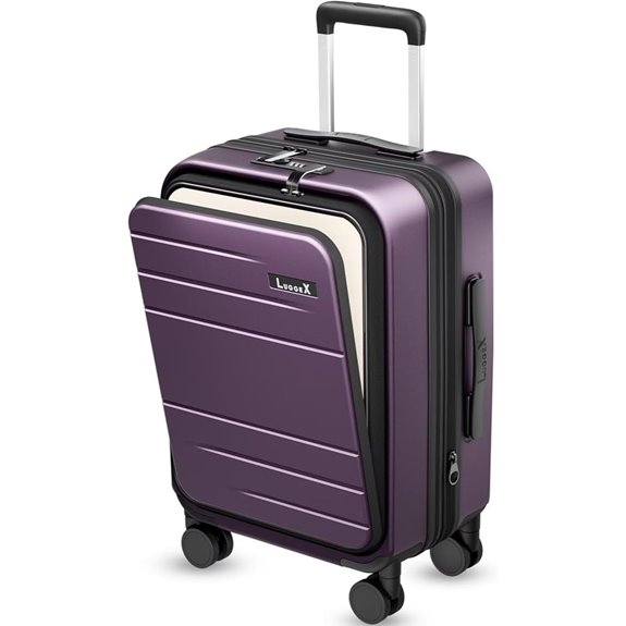 Carry On Expandable Polycarbonate Suitcase (FX-Core Purple)