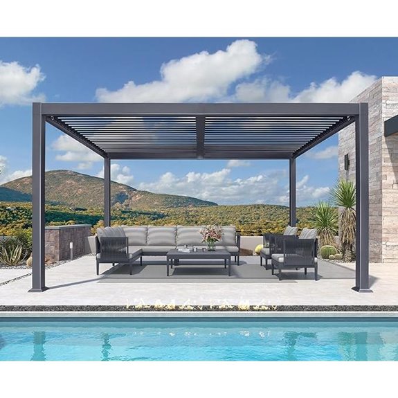 PURPLE LEAF 10' x 14' Louvered Aluminum Pergola