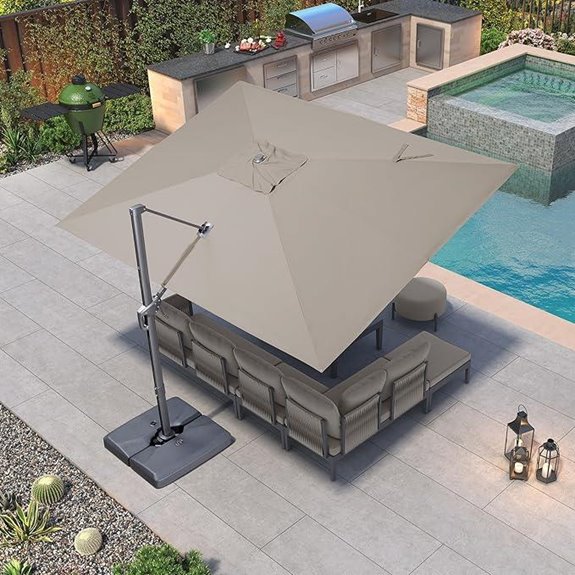 PURPLE LEAF 9' x 11.5' Rectangle Patio Umbrella