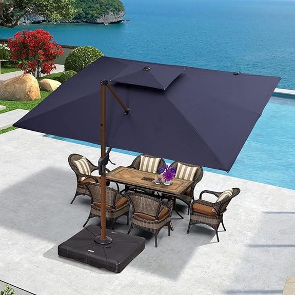 Purple Leaf 9'x12' Double Top Patio Umbrella