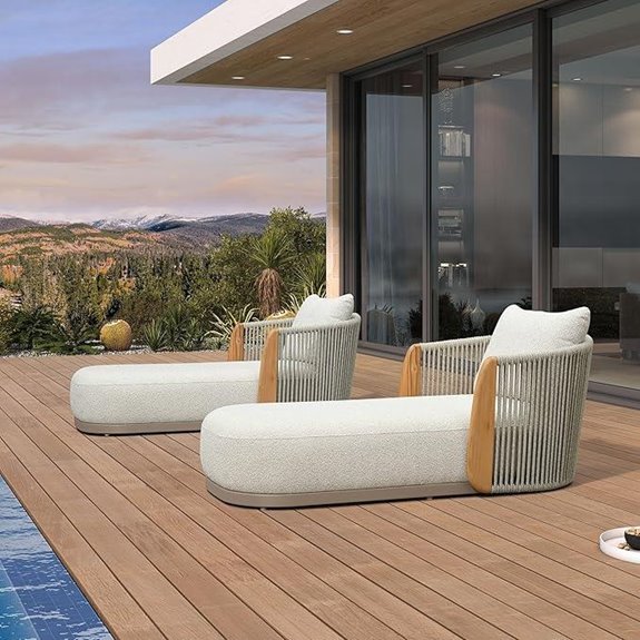 PURPLE LEAF Olefin Patio Chaise Lounge Chair Set