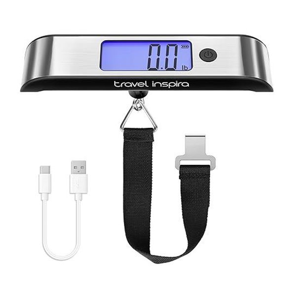Travel Inspira Rechargeable Luggage Scale with Backlit Display