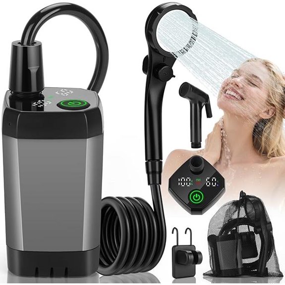 Portable Camping Shower with Rechargeable Pump
