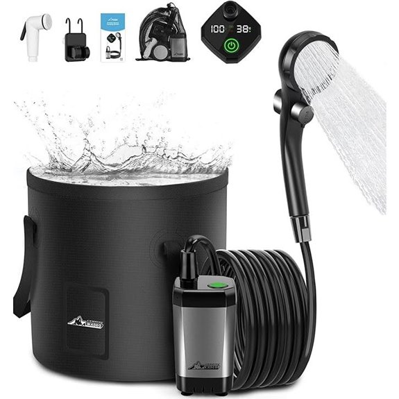 WADEO Portable Camping Shower with Rechargeable Pump