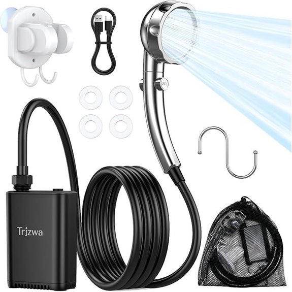 Portable Outdoor Camping Shower with Rechargeable Pump