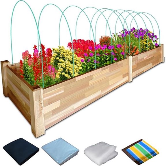 Western Red Cedar Raised Garden Bed with Accessories