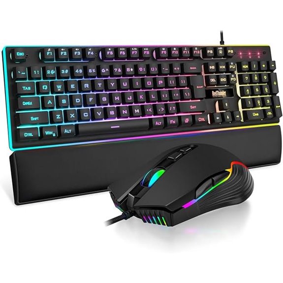 RedThunder K10 Gaming Keyboard Mouse Wrist Rest Combo