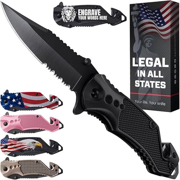 Good Worker Pocket Knife with Serrated Blade and Clip
