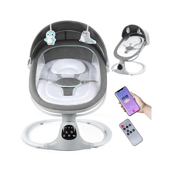 Electric Baby Swing with Remote & Bluetooth