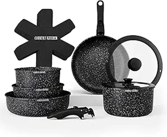 Country Kitchen Removable Handle Cookware Set