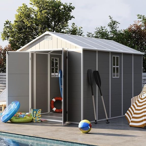 UDPATIO 8x10 FT Resin Storage Shed with Lockable Door