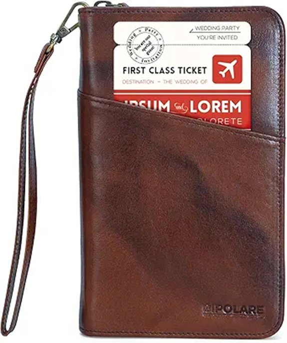 Polare Leather Passport Holder Wallet with RFID Blocking