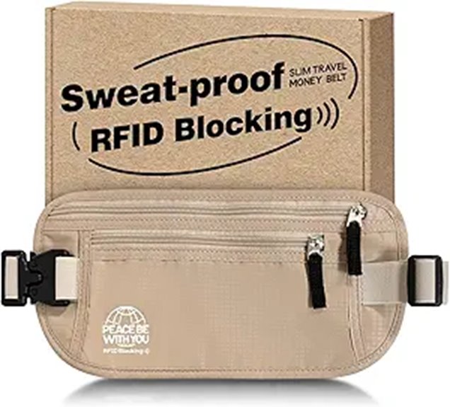 rfid blocking money belt