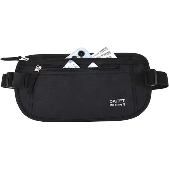 DAITET RFID Blocking Money Belt Passport Wallet