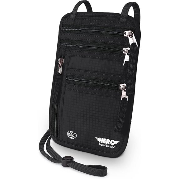 HERO Neck Wallet RFID Blocking Passport Holder - Easy to Conceal and Pouch